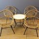 Salon en rotin et fer laqué noir par Rohe Noordwole vers 1950