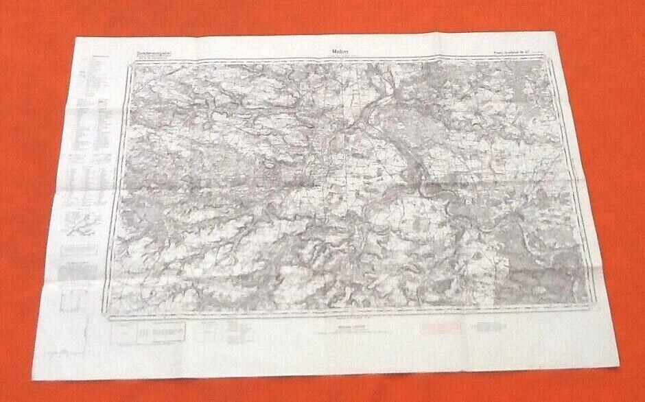 Melun (Seine-et-Marne) Red German Geographical Map : Northern War Zone