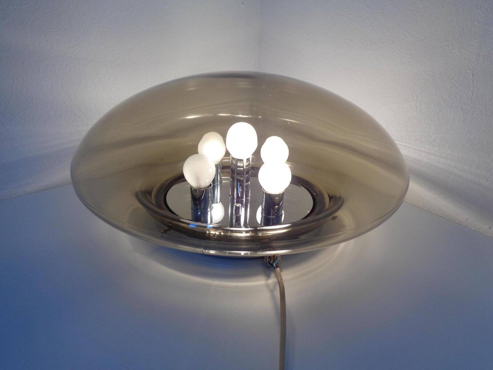 Large glass ceiling light from Limburg, 1960s