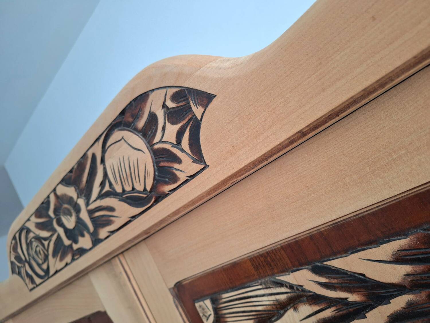 Large art deco wardrobe, antique wardrobe