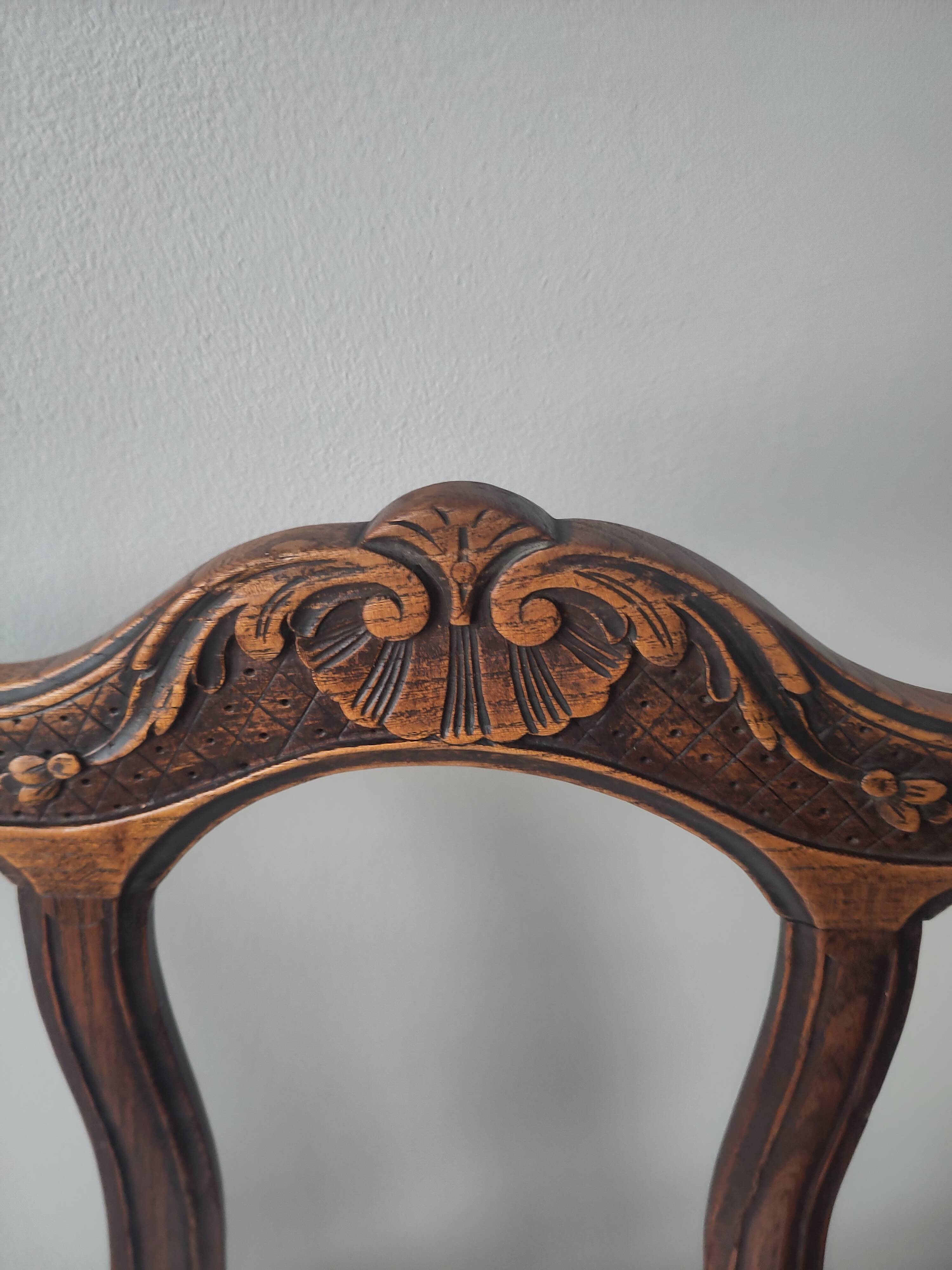 5 chaises style Louis XV rénovées