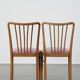 Set of 6 vintage Danish design dining chairs from the 1970s with light purple fabric seats