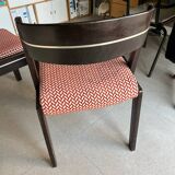 Set of 2 wooden and fabric chairs