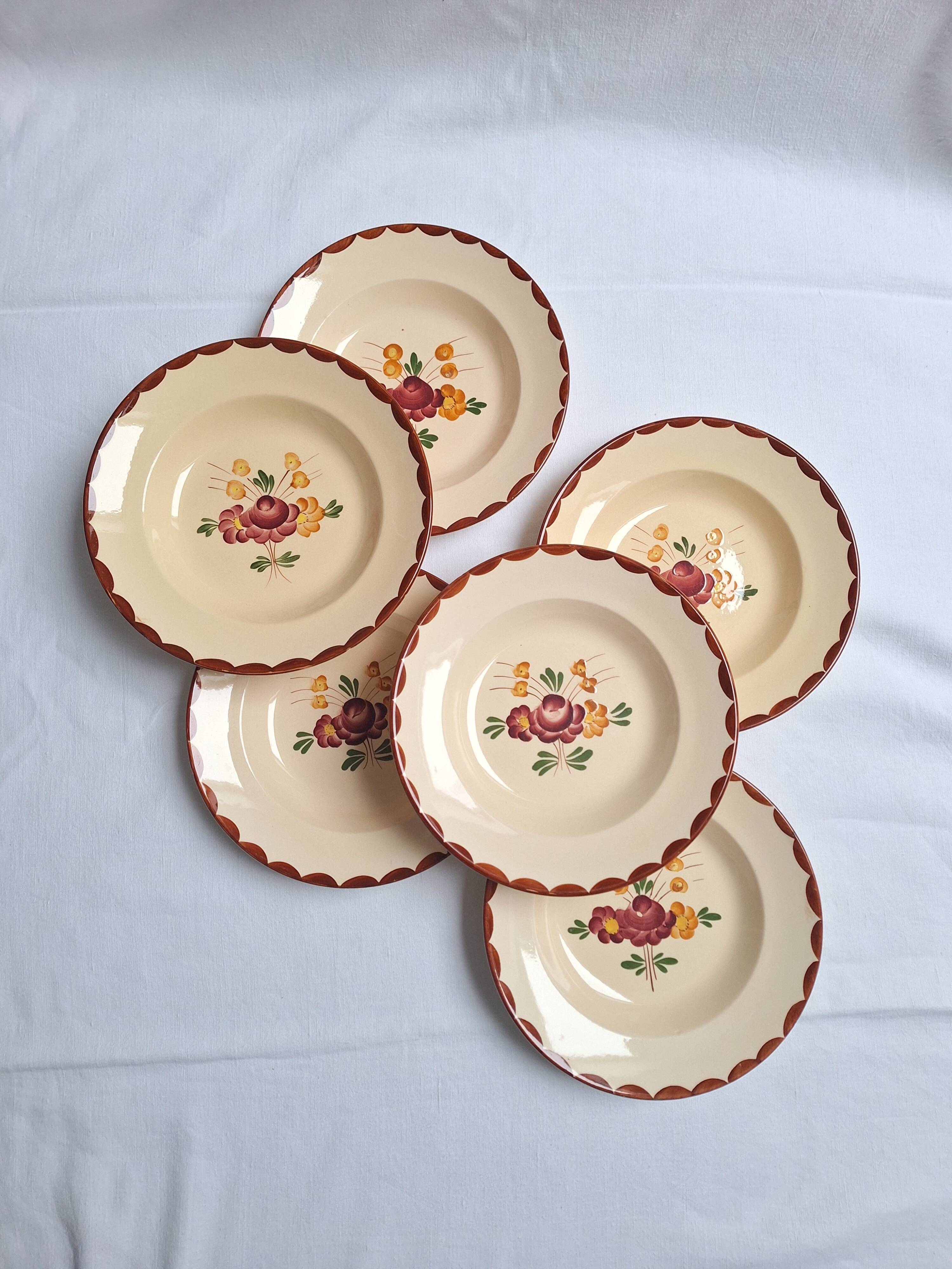 Longchamp Agen pattern soup plates