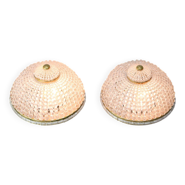 Appliques en cristal et laiton tchèques du milieu du siècle, années 50, lot de 2
