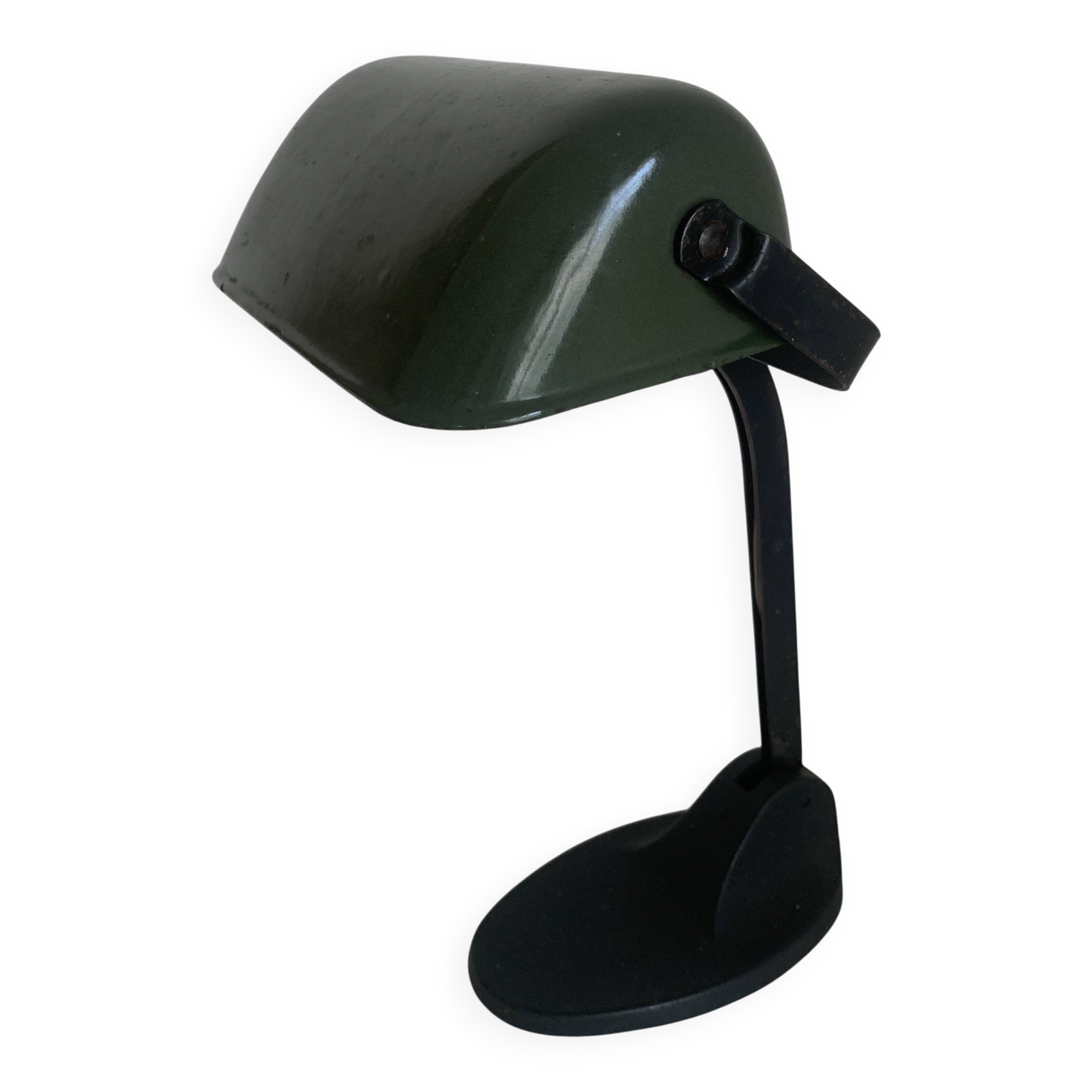 Vintage 1930s Viktoria enamelled cast iron Bauhaus lamp - 40 cm