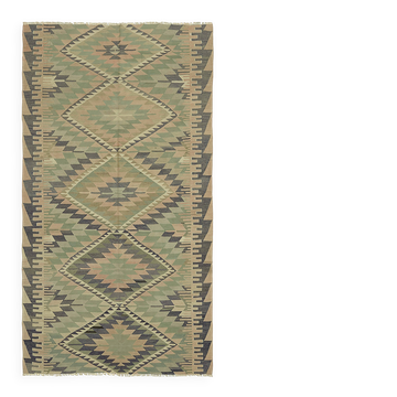 Turkish Handmade Vintage Anatolian Kilim 165 cm x 306 cm