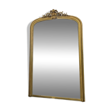Miroir ancien Louis-Philippe 232,5/148cm  à fronton et perlé, mercure