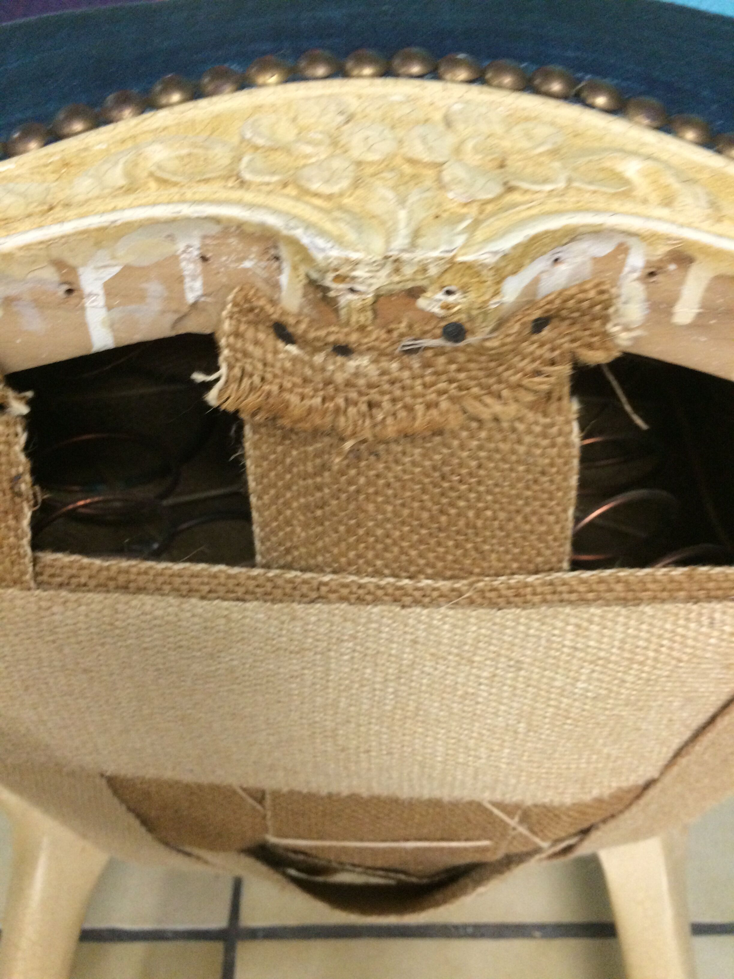 Pair of blue velvet Louis XV chairs