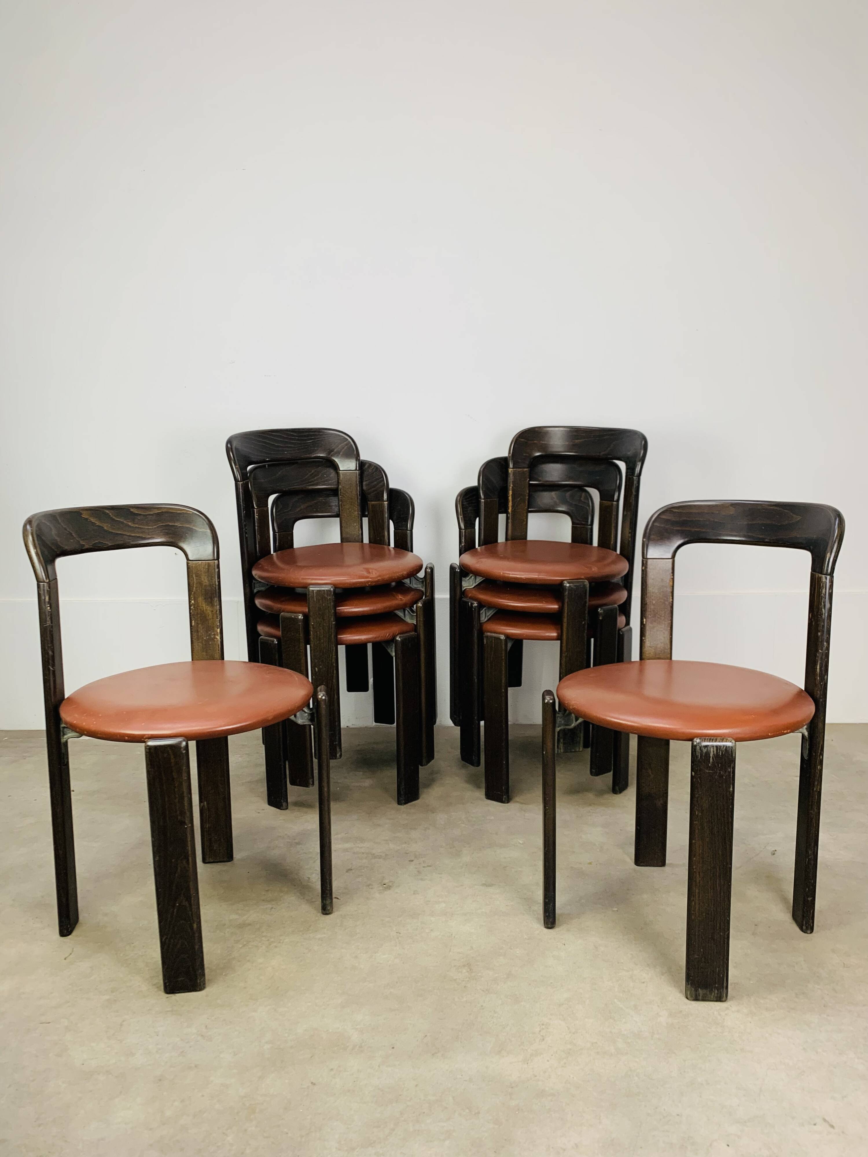 8 Bruno Rey chairs for Dietiker, workshop "Chair from Stein am Rhein"