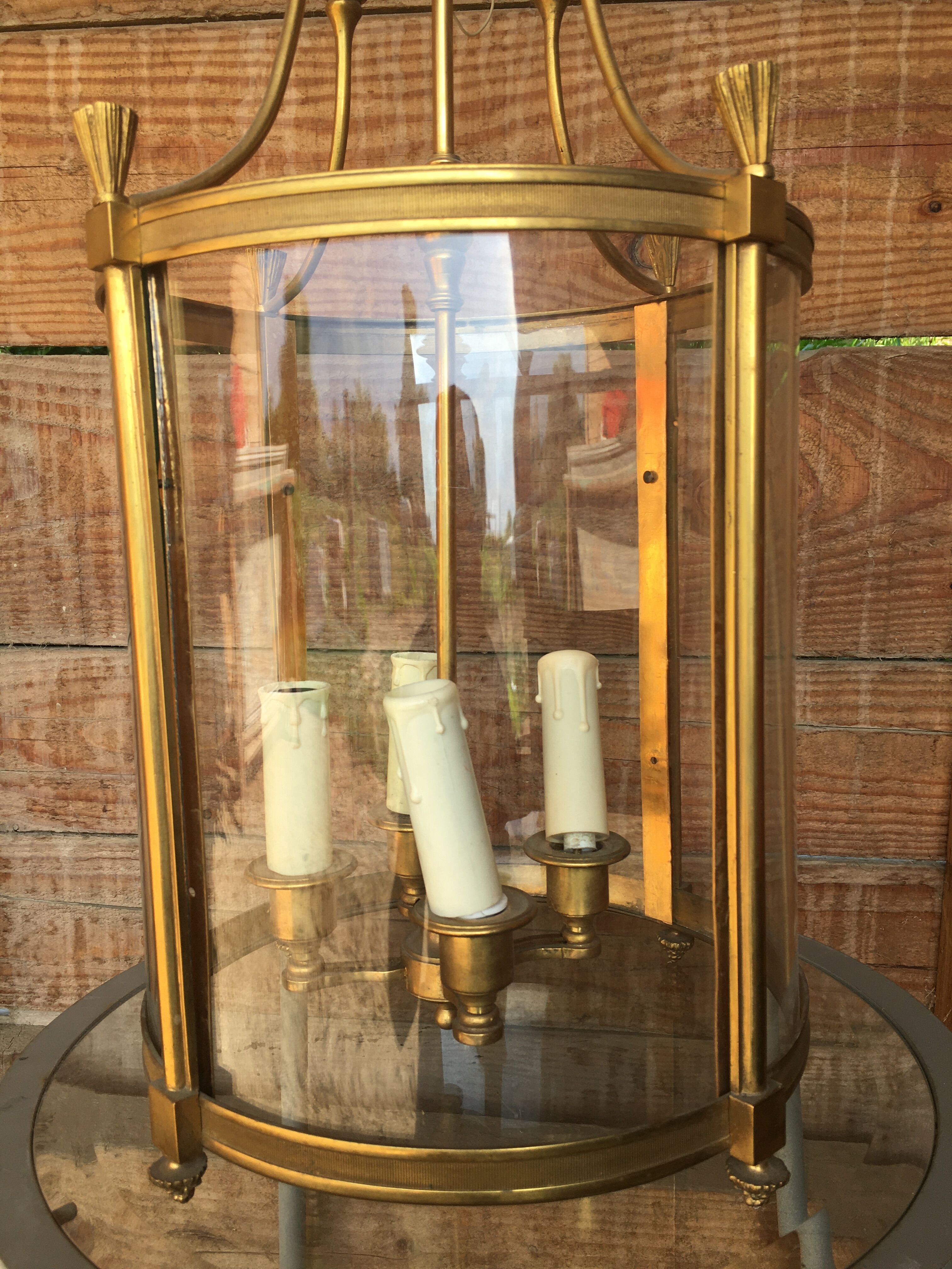 Golden bronze round lantern
