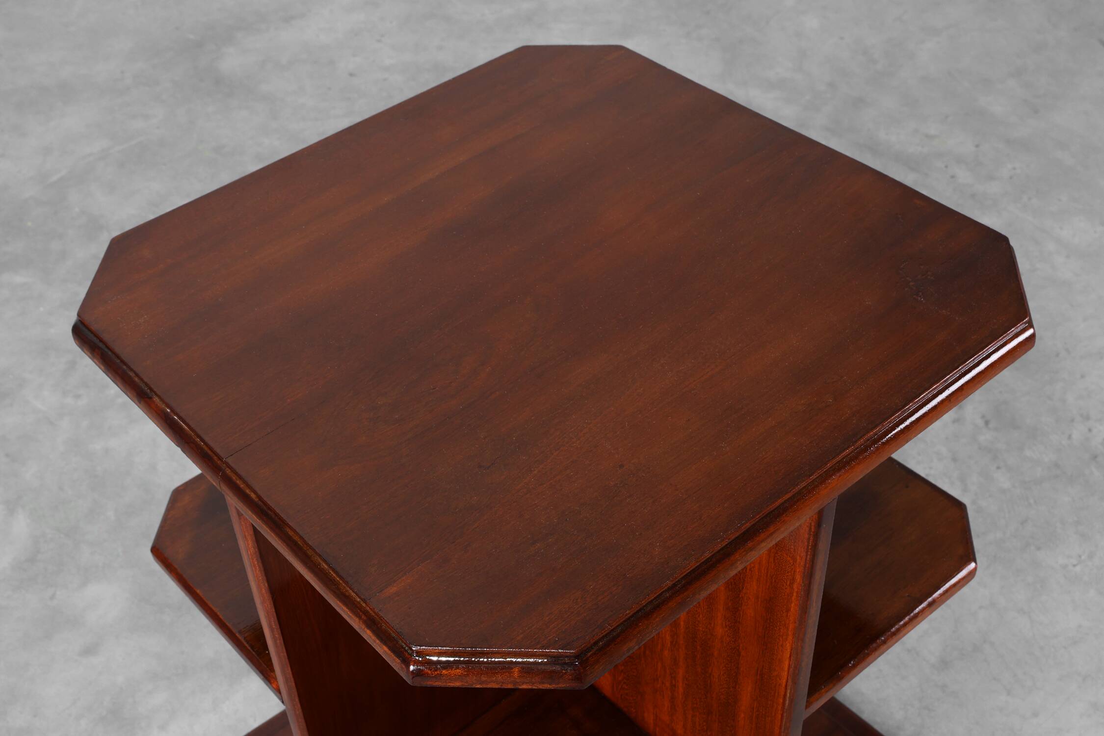 French Art Deco Side Table in Wood, circa 1920