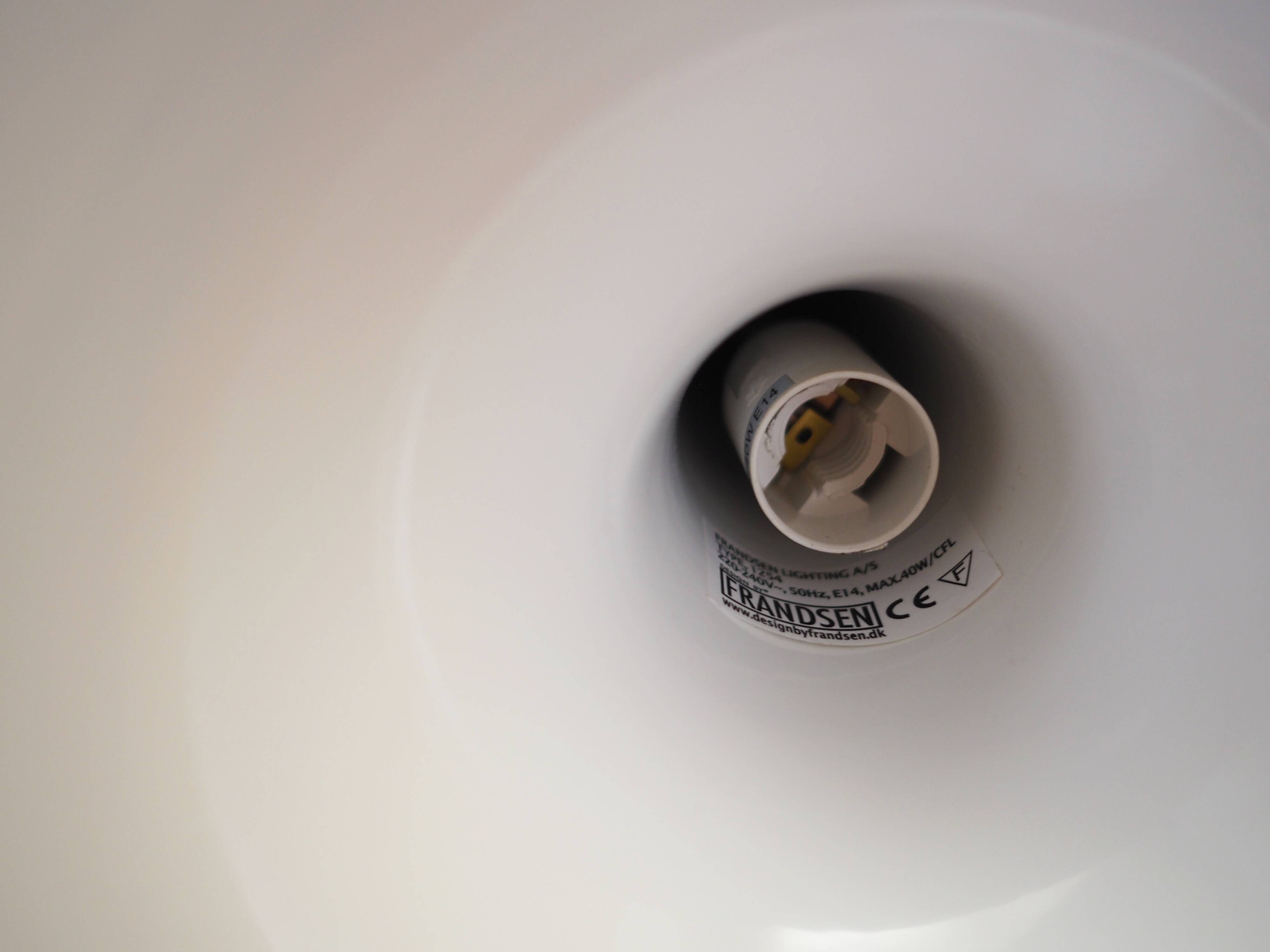 White pendant lamp, Danish design, 1970s, manufacturer: Frandsen