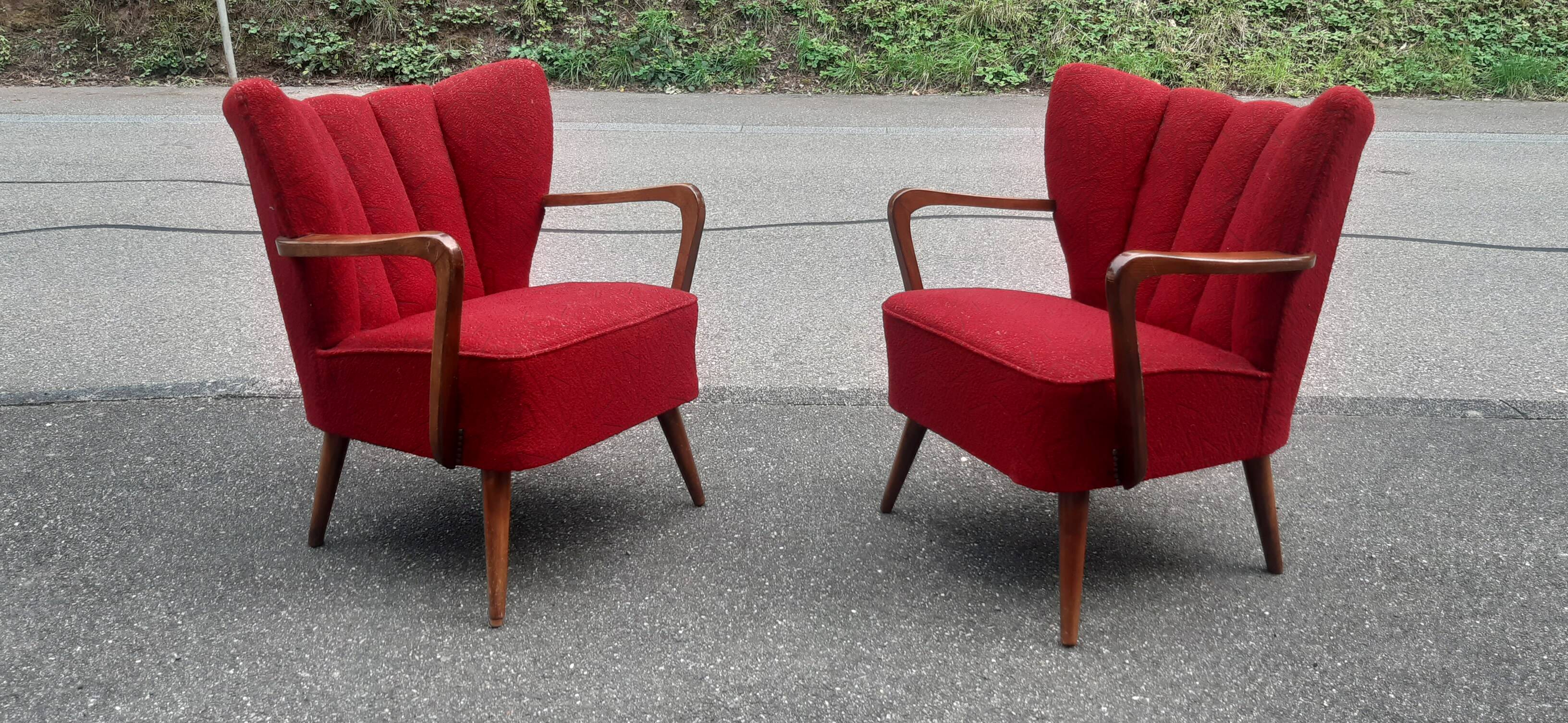 Pair of 1950s cocktail armchairs