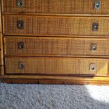 Rattan chest of drawers circa 1970, Dal Vera