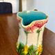 Antique floral barbotine jug – late 19th century ceramic