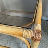 Duo of vintage rattan coffee tables from the 60s-70s