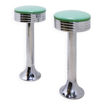 Pair of vintage retro stools from the 1950s.