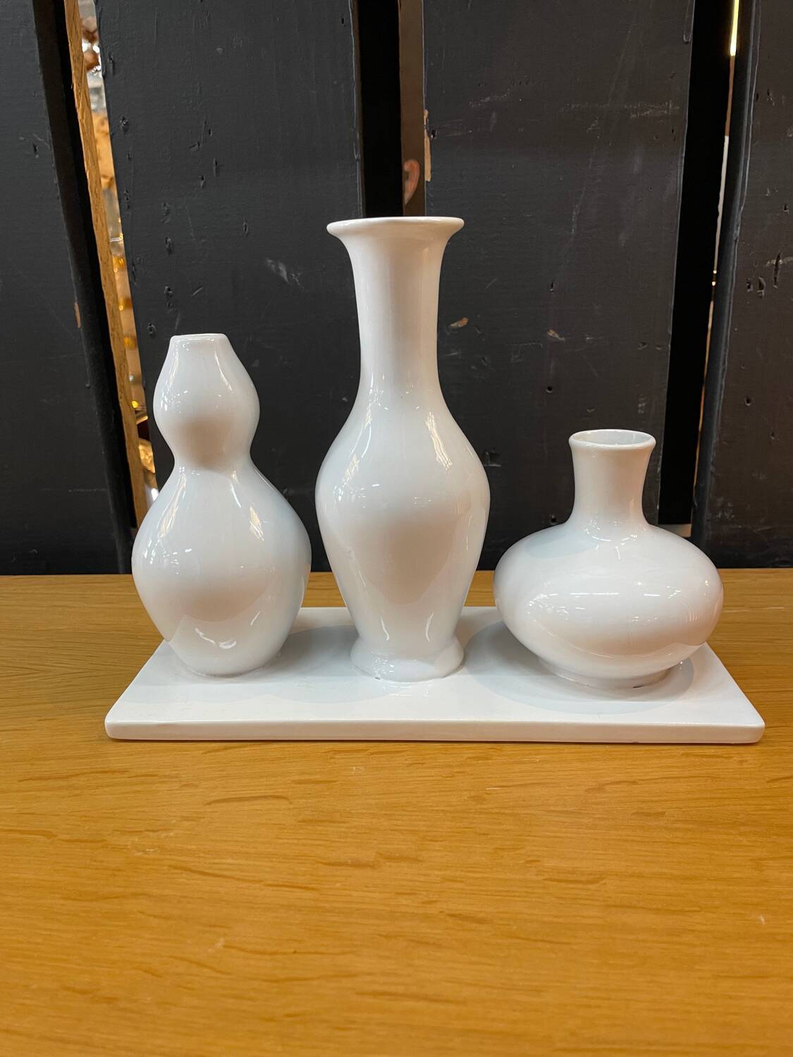 Silea white ceramic trio