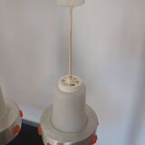 Pair of 1970s Space Age glass and aluminum lamps