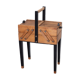 Old wood worker, black feet, blue interior