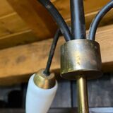 Brass/metal pendant light 3 arms 50s/60s