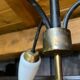 Brass/metal pendant light 3 arms 50s/60s