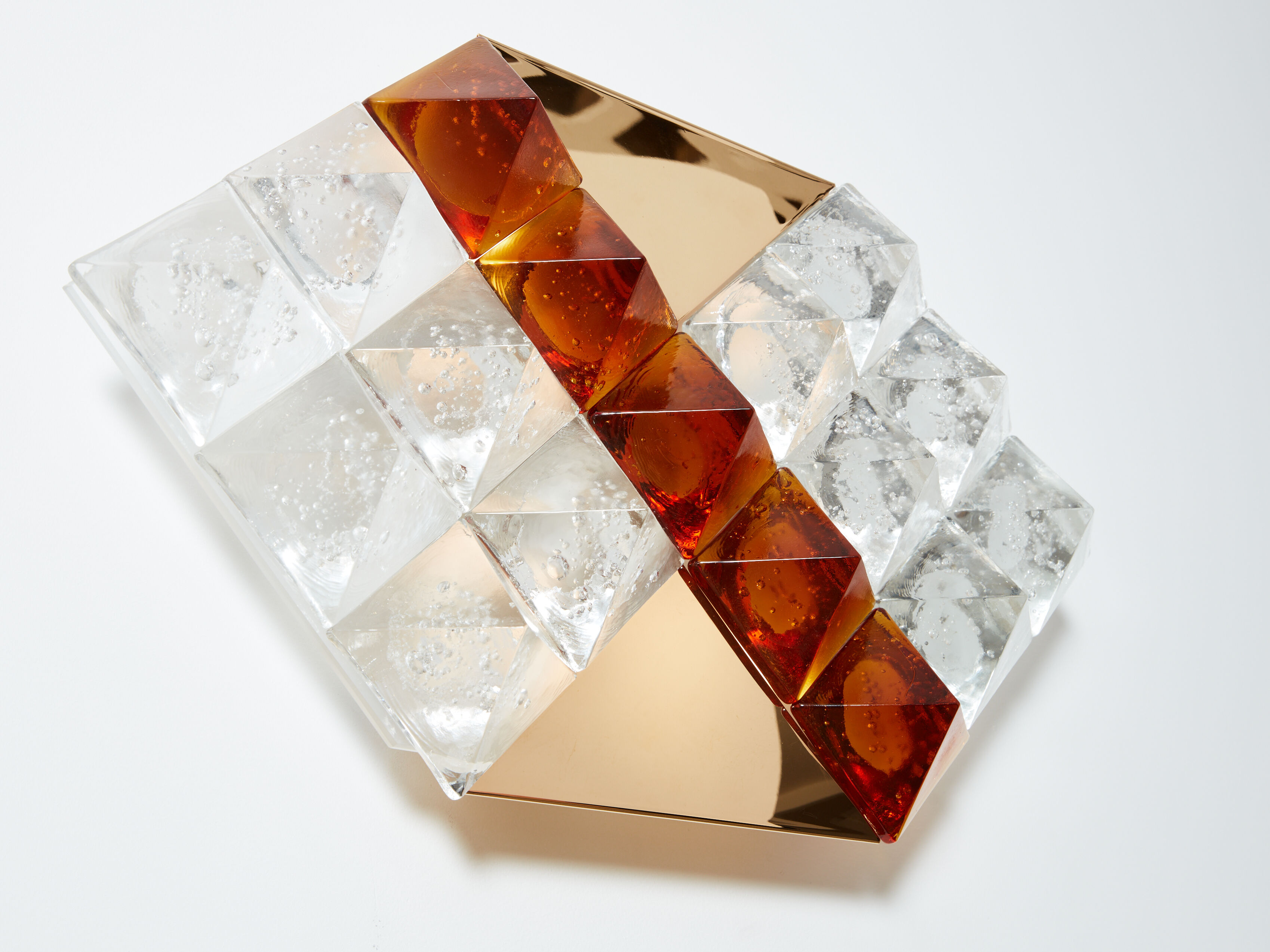 Pair of Albano Poli sconces for Poliarte glass and brass 1970