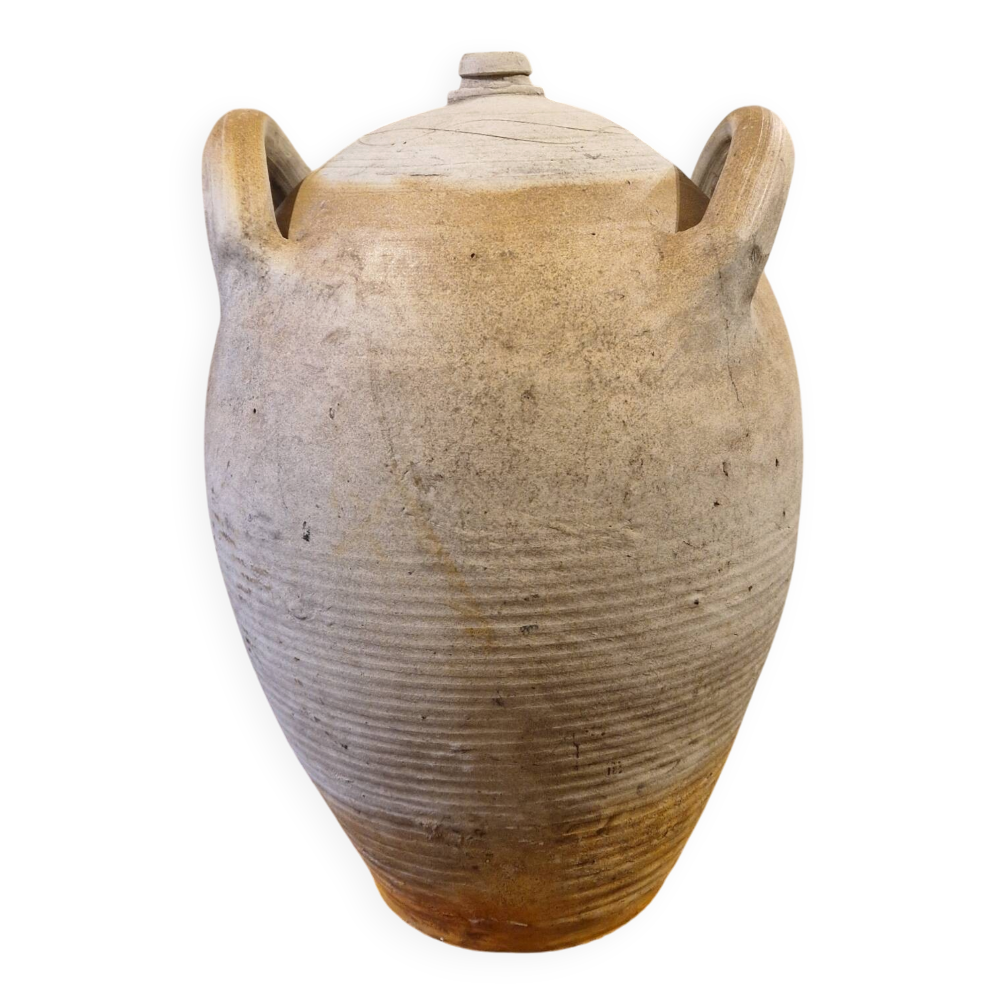 Old stoneware jar 19th century oil campaign