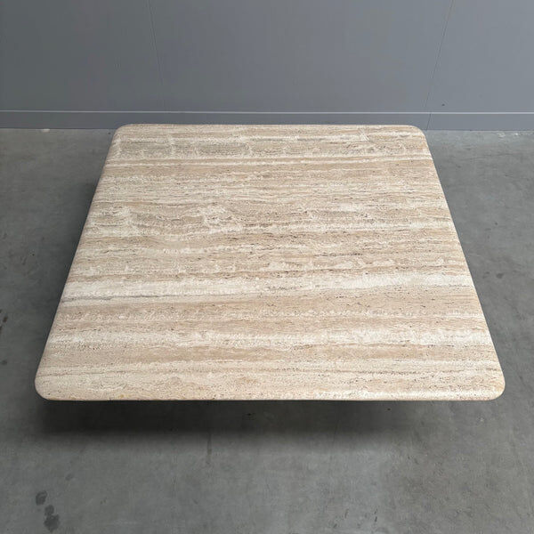 Large vintage travertine coffee table, 1970s