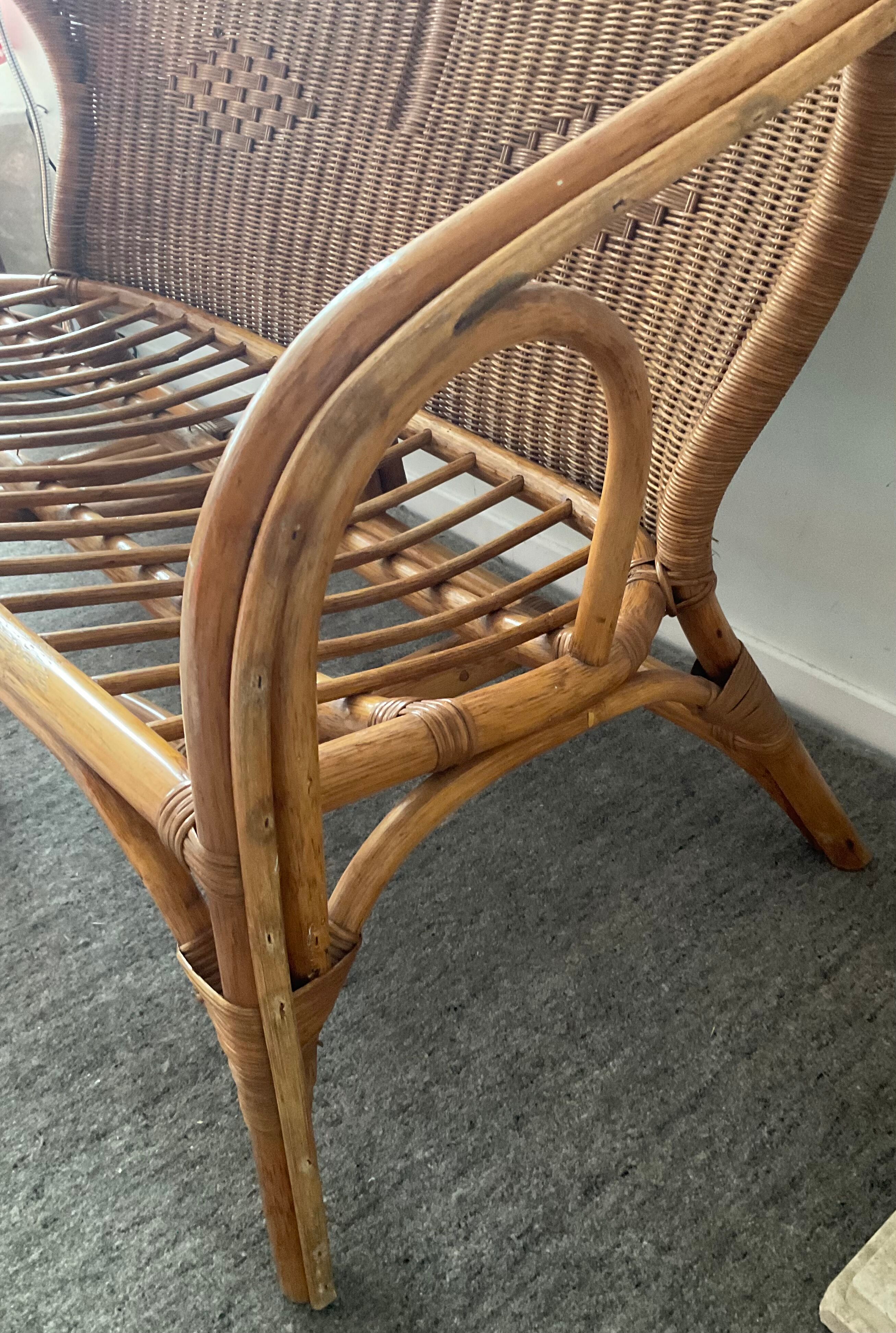Vintage rattan sofa 60s-70s