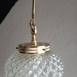 Diamond-point ball globe chandelier, empire style, 1970