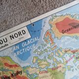 Vintage North America / Asia school physical map.