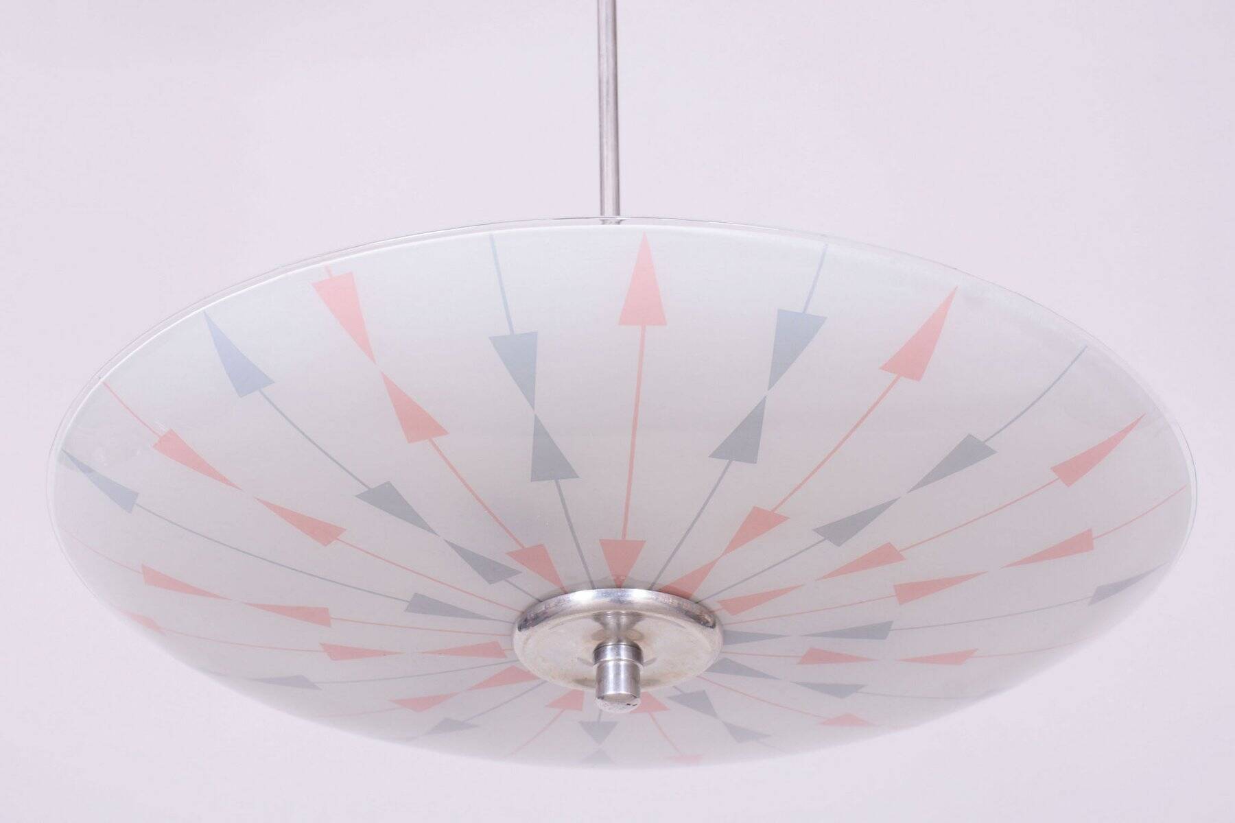 Mid-Century Chandelier in Chromed Steel by Napako, Czech, 1950s