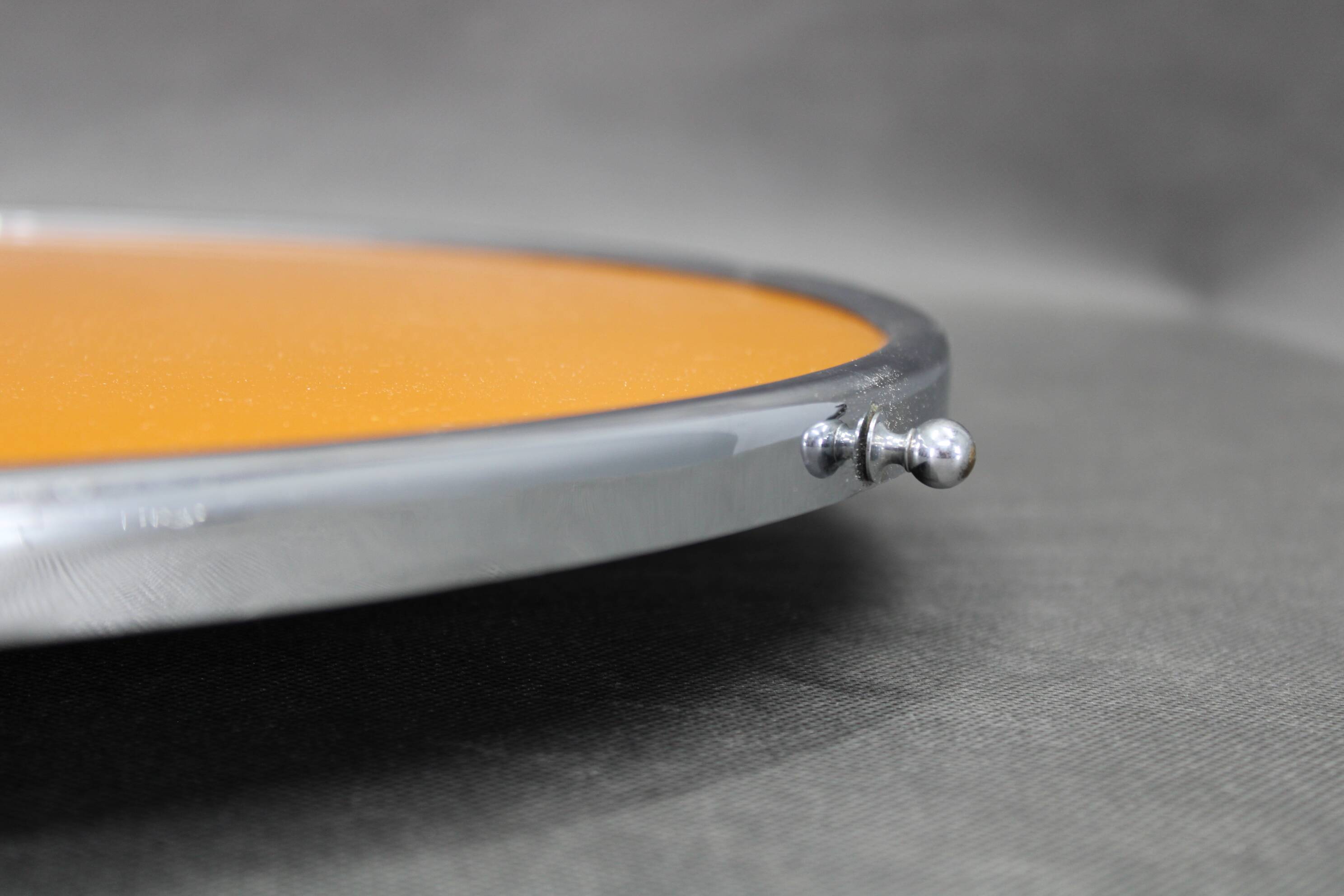 Art Deco swivel serving tray, chrome glass wood, Czechoslovakia 1930s