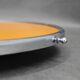 Art Deco swivel serving tray, chrome glass wood, Czechoslovakia 1930s