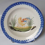 Rooster plate and basket of the Charolles factory
