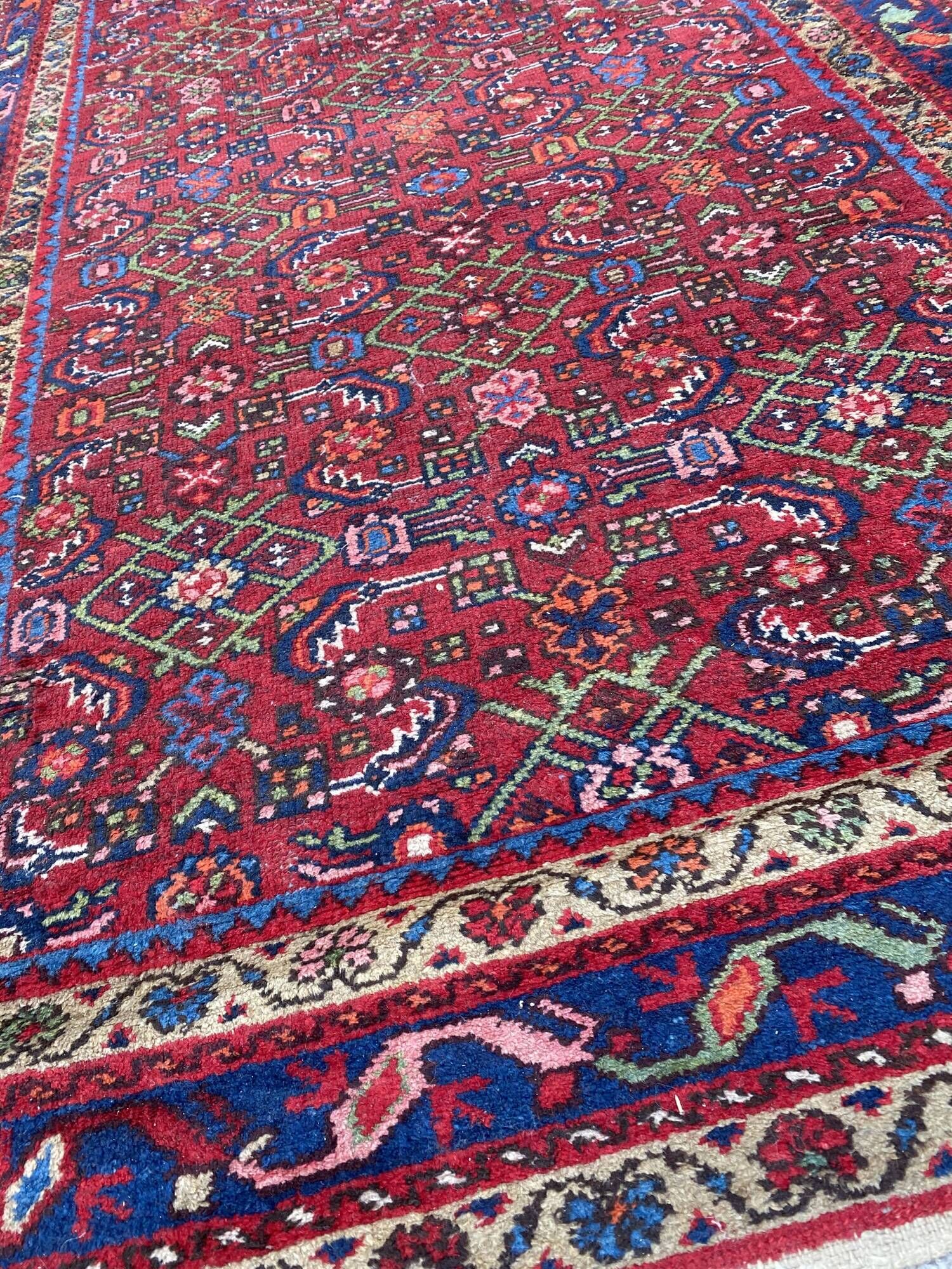 Handmade ancient persian hamadan carpet 120x204 cm