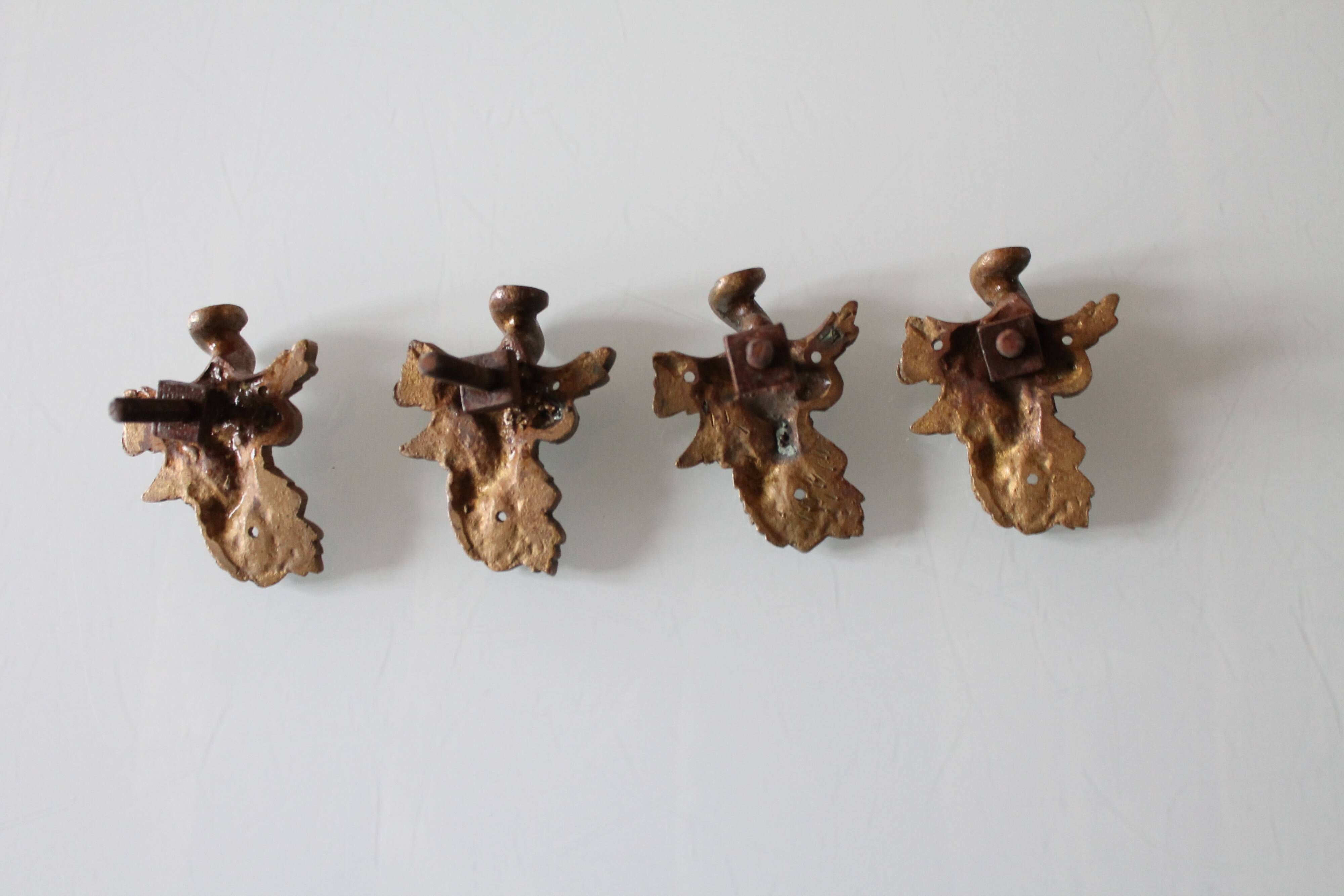 4 antique furniture decorations, ornament for a side table, furniture supplies