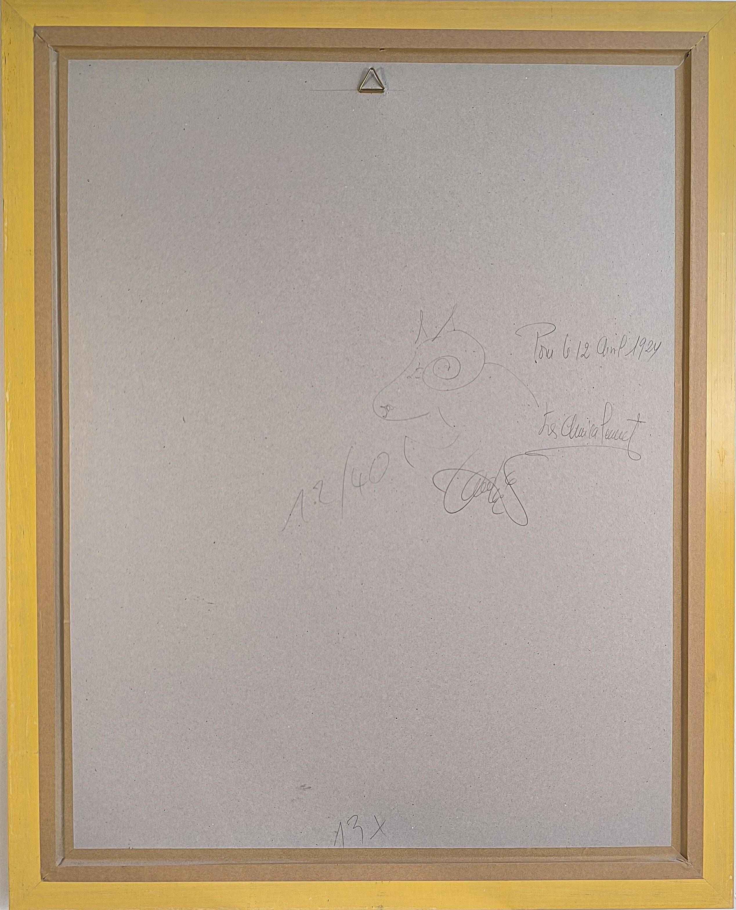 Original signed lithograph ‘’Nude with Dahlias’’ by Jean Baptiste Valadié