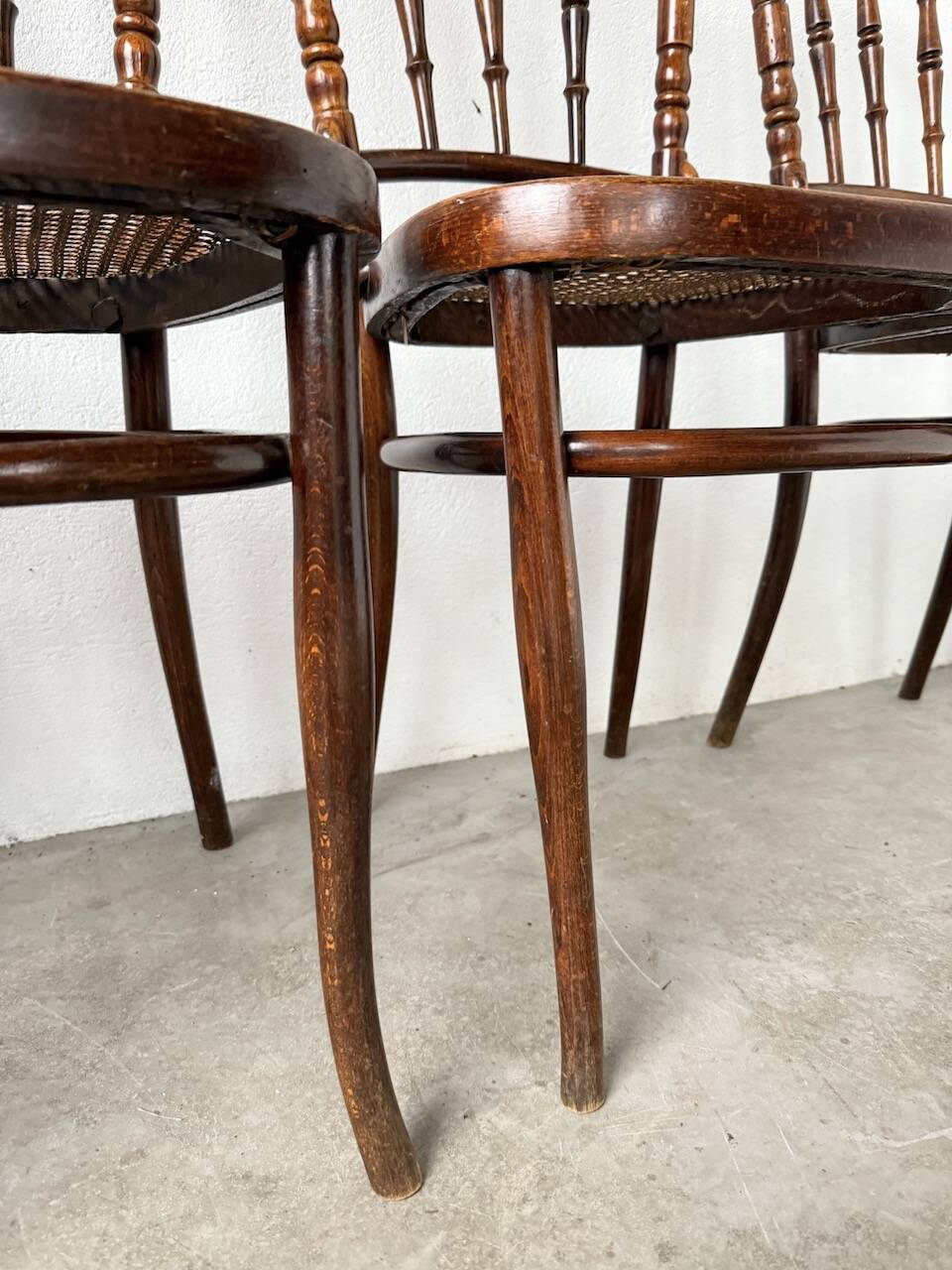 Set of 4 Fischel cane bistro chairs