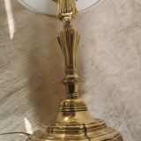 Regency candle holder in polished bronze work XIX th, mounted in lamp