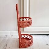 Terracotta rattan and wicker shelf