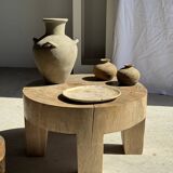 Oval petrified wood dish or bowl with grey edges D28x24 -3779