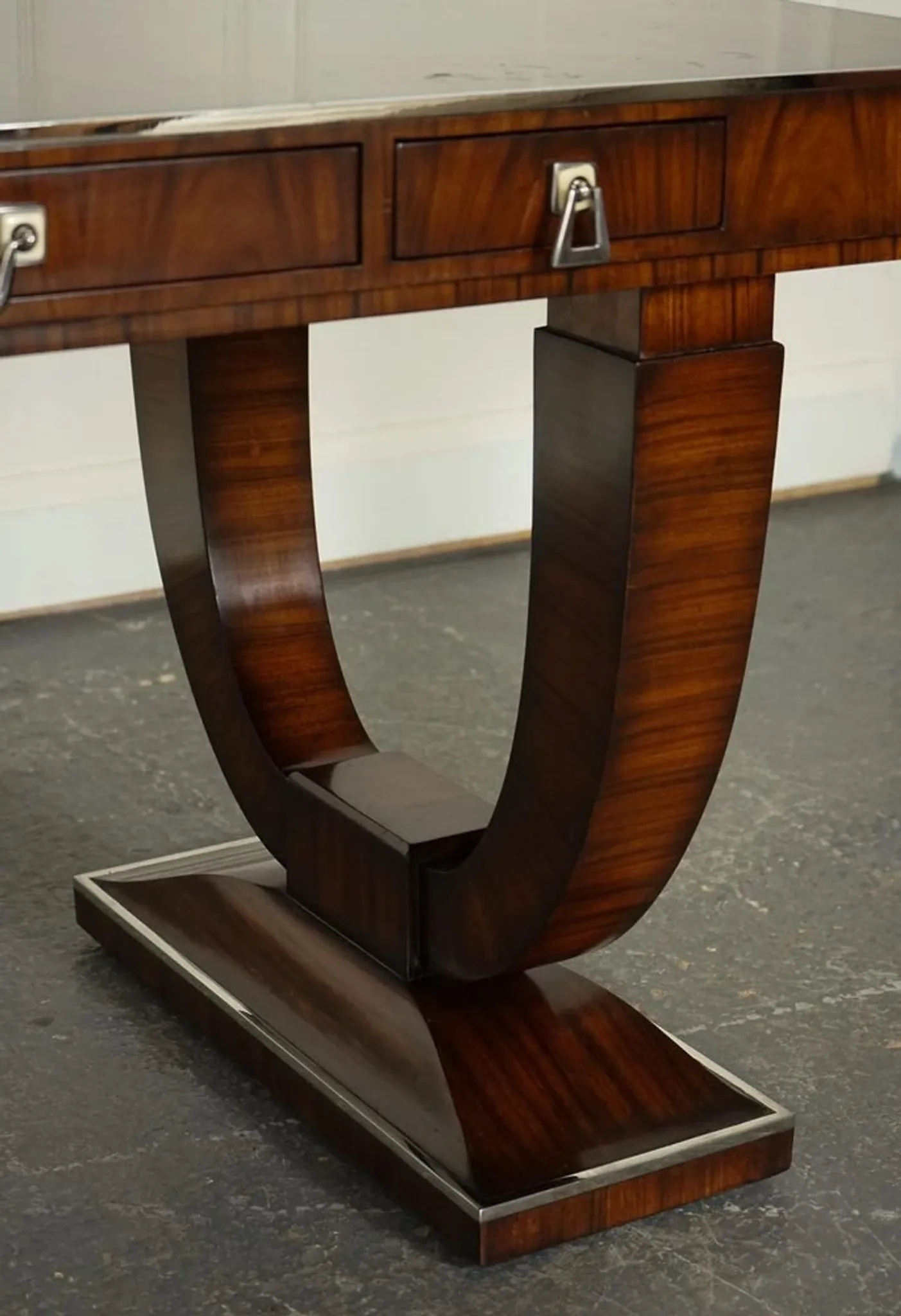 Double-Faced Drawer Desk Art Deco by Theodore Alexander