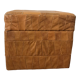 Pouf coffre cuir patchwork vintage circa 1960