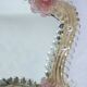 Venetian psyché mirror, blown glass from Murano, floral and beaded patterns.