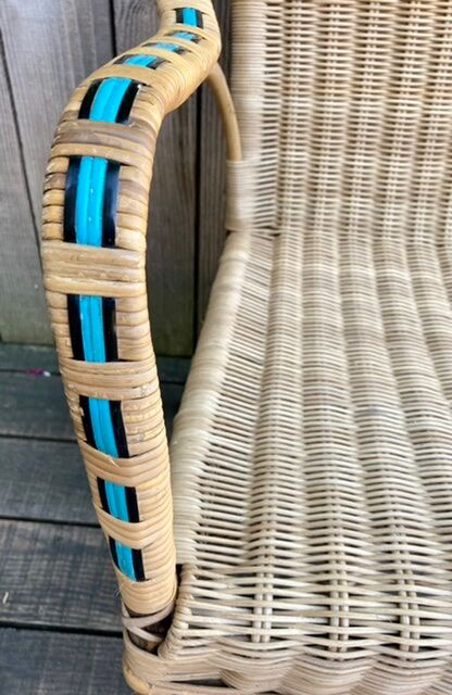 Old rattan armchair