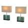 Pair of brutalist lamps in raw glass and beige shades, 1960s