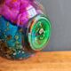 Lamp "Laque Line" Jean-Noël Bouillet (JNB) - Painted Glass Globe Signed